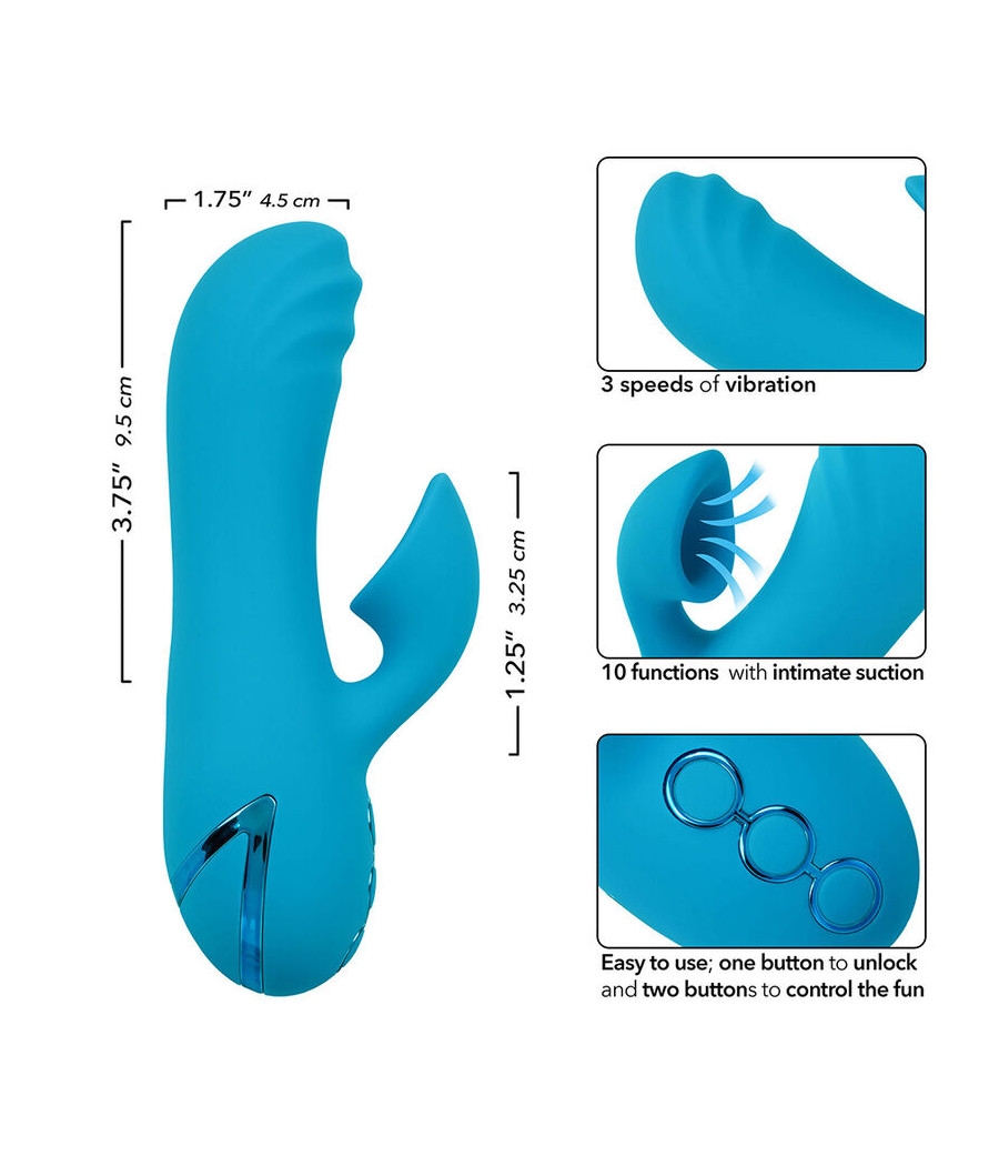 CALEXOTICS - SUNSET BEACH SEDUCER VIBRATORE E STIMOLATORE 10 FUNZIONI BLU
