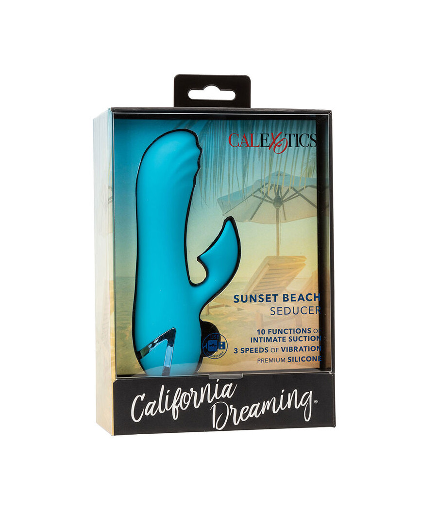 CALEXOTICS - SUNSET BEACH SEDUCER VIBRADOR Y ESTIMULADOR 10 FUNCIONES AZUL
