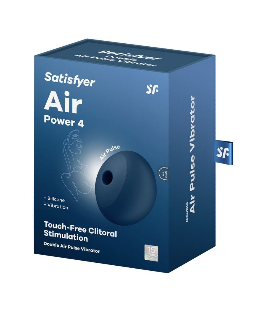 SATISFYER - AIR POWER 4 ESTIMULADOR E VIBRADOR 12 VIBRAÇÕES AZUL