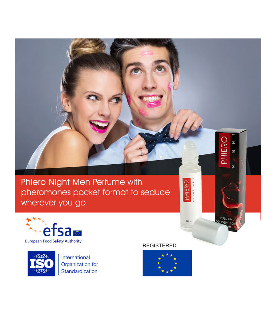 500 COSMETICS - PHIERO NIGHT MAN PERFUME FEROMÔNIOS PARA HOMENS COM ROLL-ON
