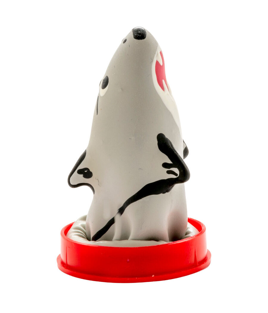 CONDOMERIE - PRESERVATIVI NOVITÀ DIPINTI A MANO MODELLO SHARK 1