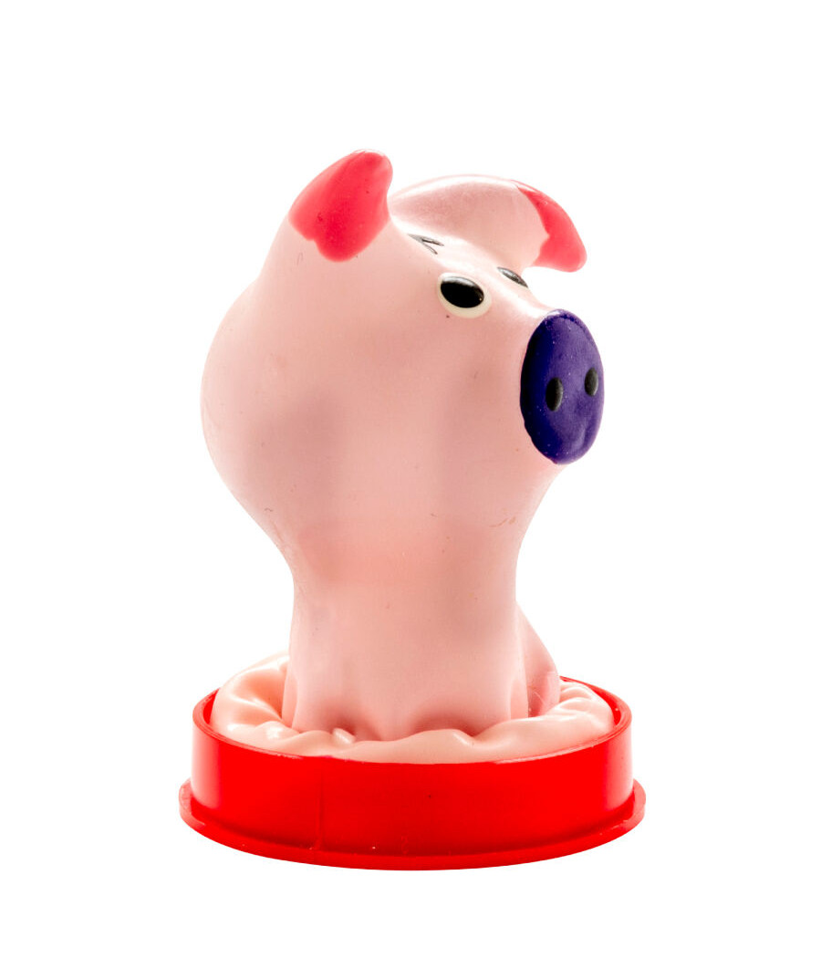 CONDOMERIE - PRÉSERVATIFS FANTAISIE PEINTS À LA MAIN TÊTE DE COCHON