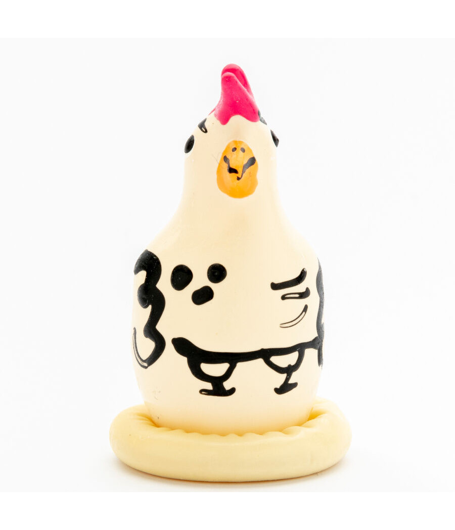 CONDOMERIE - HANDPAINTED NOVELTY CONDOMS COCKY ROOSTER