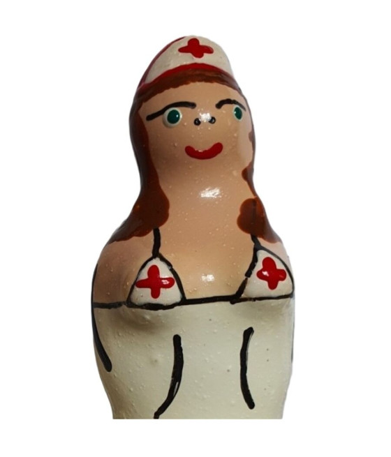 CONDOMERIE - PRÉSERVATIFS FANTAISIE PEINTS À LA MAIN INFIRMIÈRE BRUNE