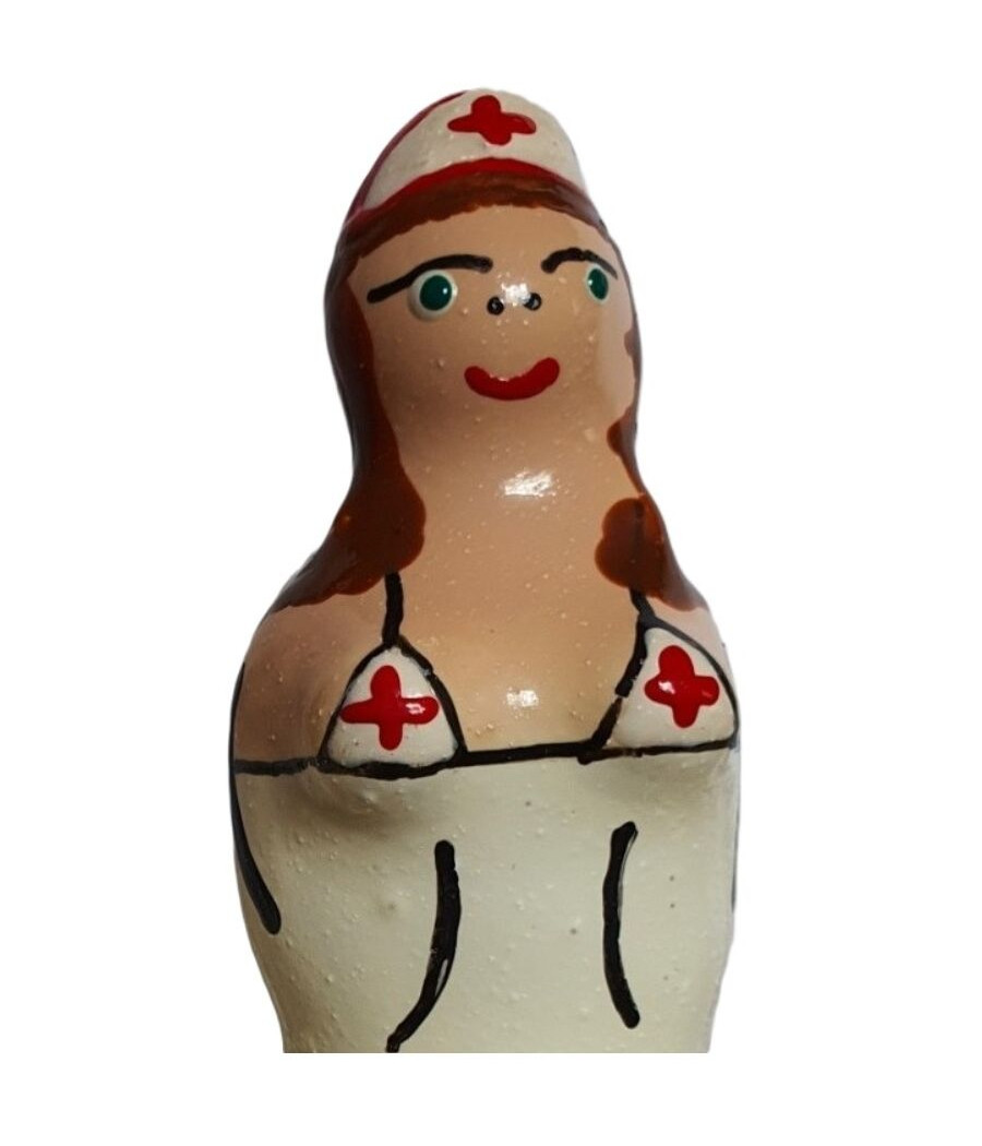 CONDOMERIE - HANDBEMALTE NEUHEITSKONDOME KRANKENSCHWESTER BRÜNETTE