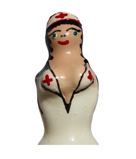 CONDOMERIE - PRÉSERVATIFS FANTAISIE PEINTS À LA MAIN INFIRMIÈRE BLONDE