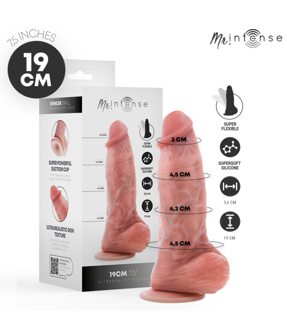 MR INTENSE - SMALL SPENCER SILICONE DILDO 19 CM -Ø- 4.5 CM