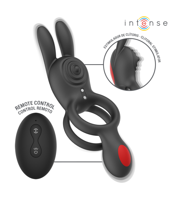 INTENSE - QUINN DOUBLE VIBRATION ANNEAU AVEC TÉLÉCOMMANDE
