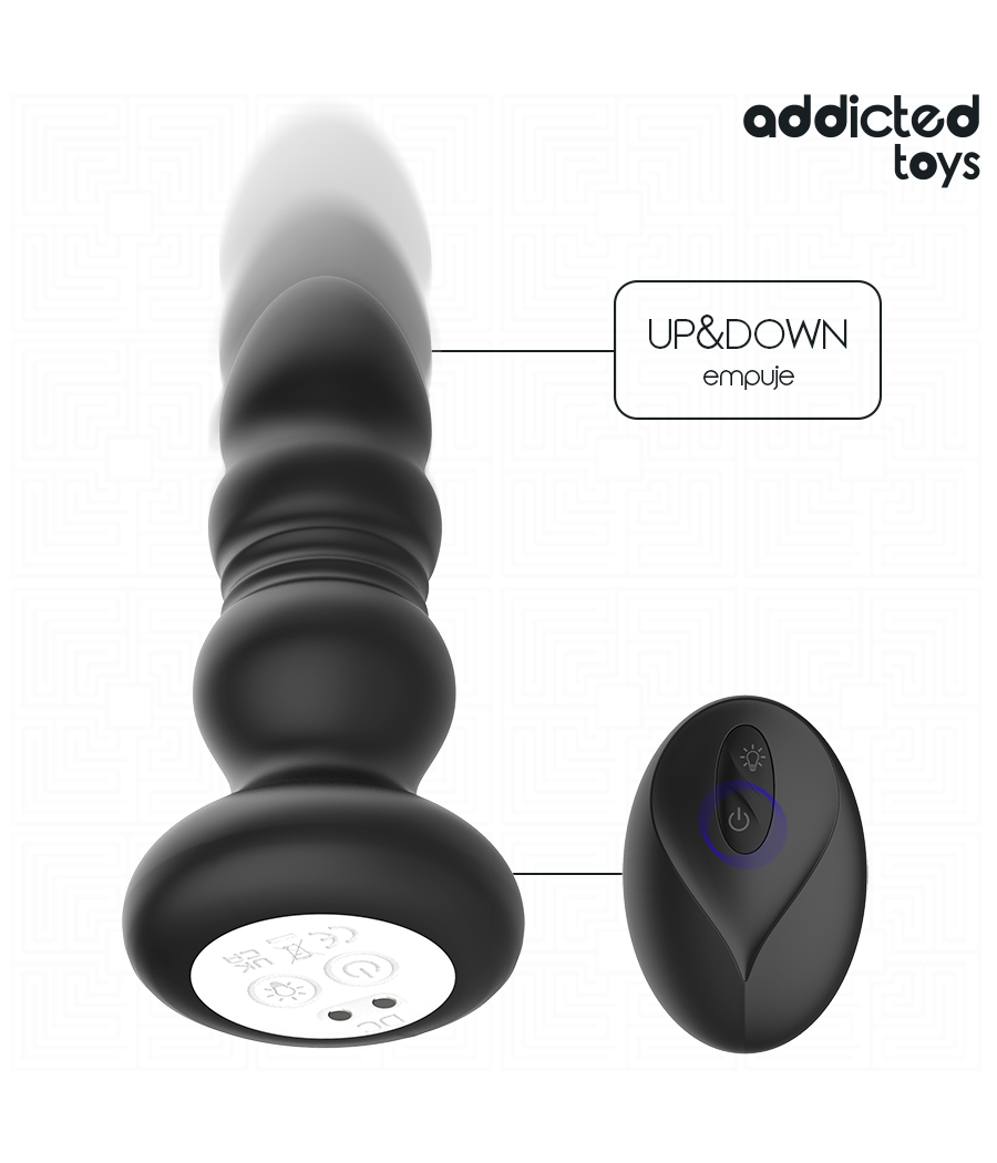 ADDICTED TOYS – ROTIERENDER VIBRIERENDER ANALPLUG MIT LED-LICHT UND FERNBEDIENUNG