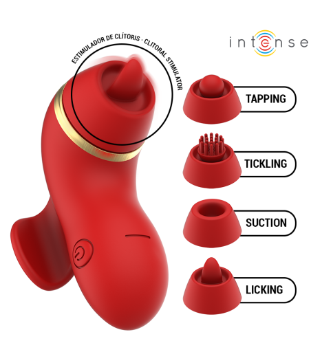 INTENSE - PATTY STIMULATOR WITH 4 HEADS, SUCTION, TAPPING, TICKLING AND LICKING