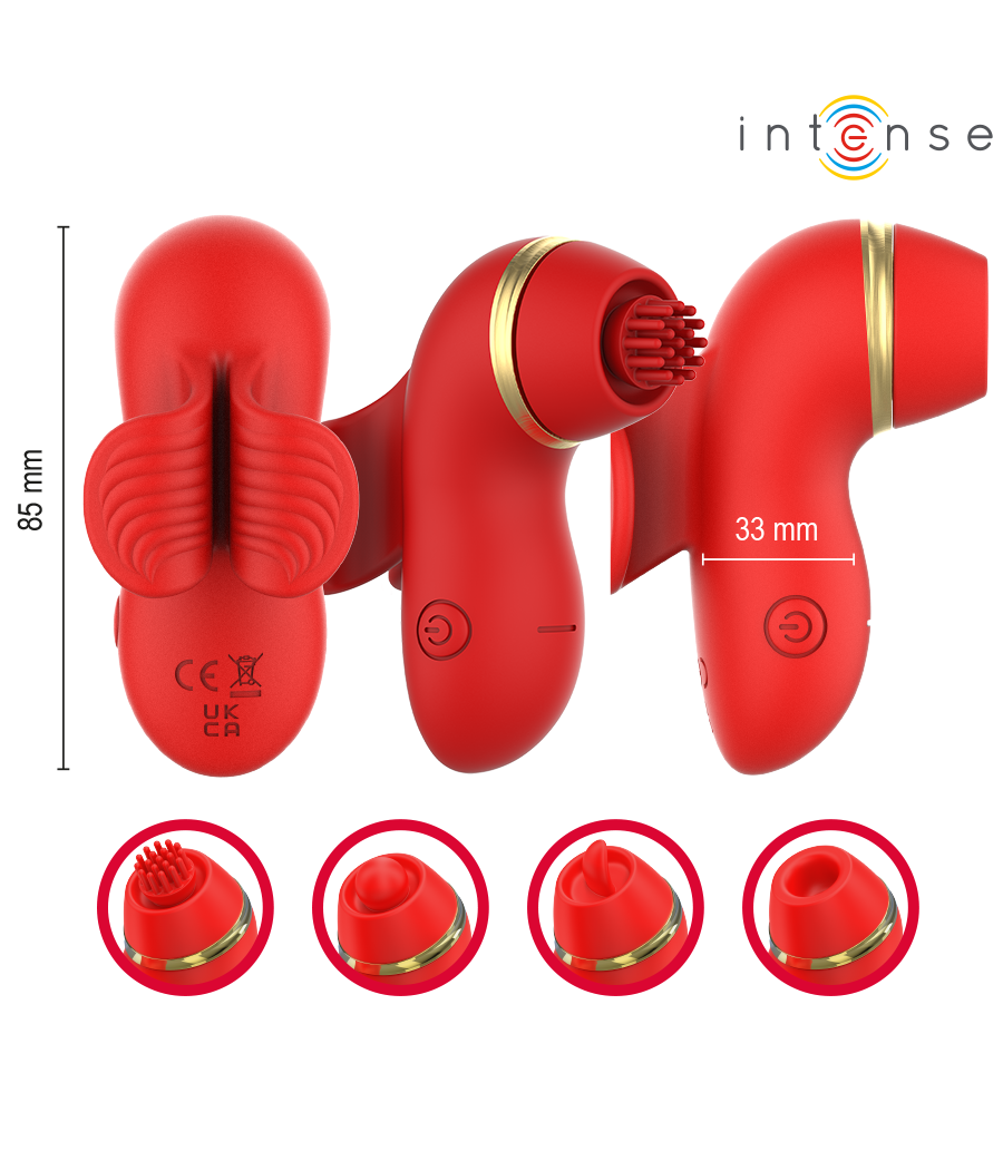INTENSE - PATTY STIMULATOR WITH 4 HEADS, SUCTION, TAPPING, TICKLING AND LICKING