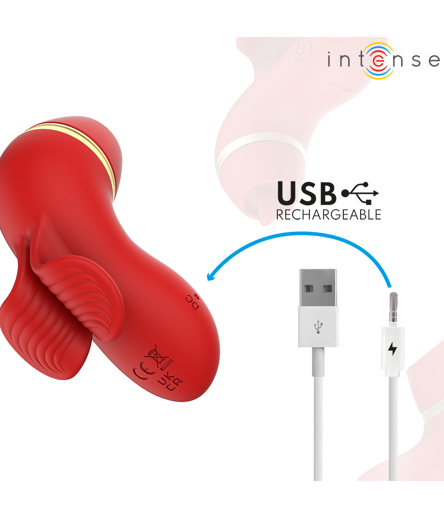 INTENSE - ESTIMULADOR DE PATTY COM 4 PONTAS, SUCÇÃO, TOQUES, CÓCEGAS E LAMBIDAS