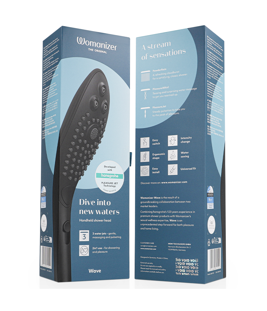 WOMANIZER - WAVE CLITORAL STIMULATING SHOWER HEAD BLACK