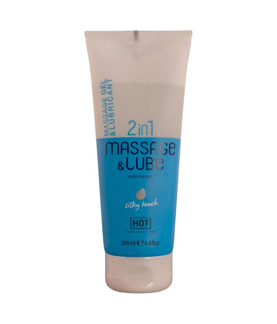 HOT - GEL DE MASSAGE ET DE GLISSE 2 EN 1, TEXTURE SOYEUSE, 200 ML