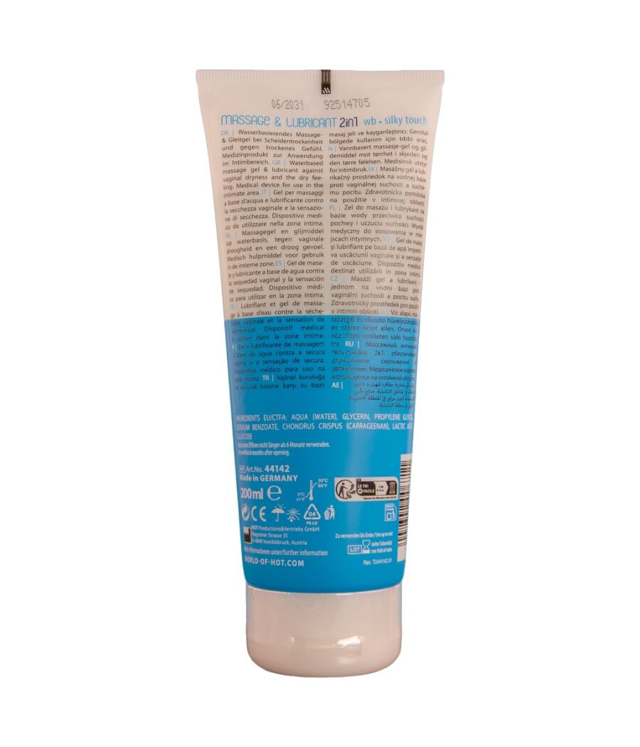 HOT - MASSAGE & GLIDE GEL 2 EN 1 TACTO SEDOSO 200 ML