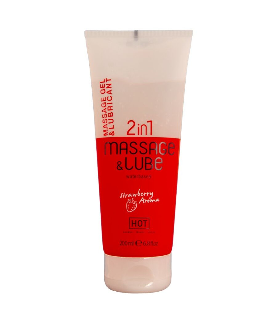 HOT - MASSAGE & GLIDE GEL 2IN1 STRAWBERRY 200 ML