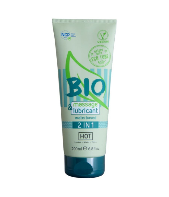 HOT - BIO MASSAGE ET LUBRIFIANT À BASE D'EAU 2 EN 1 200 ML
