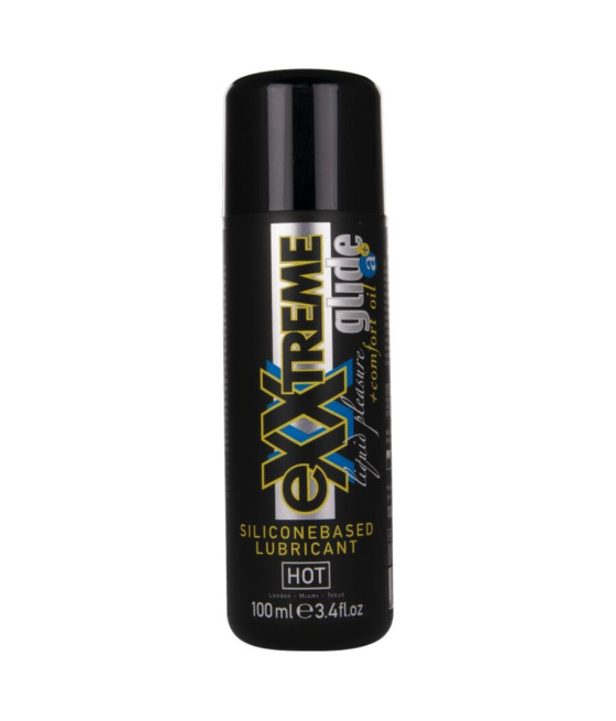 HOT - EXXTREME GLIDE LUBRIFICANTE À BASE DE SILICONE + ÓLEO CONFORTANTE A+ 100 ML