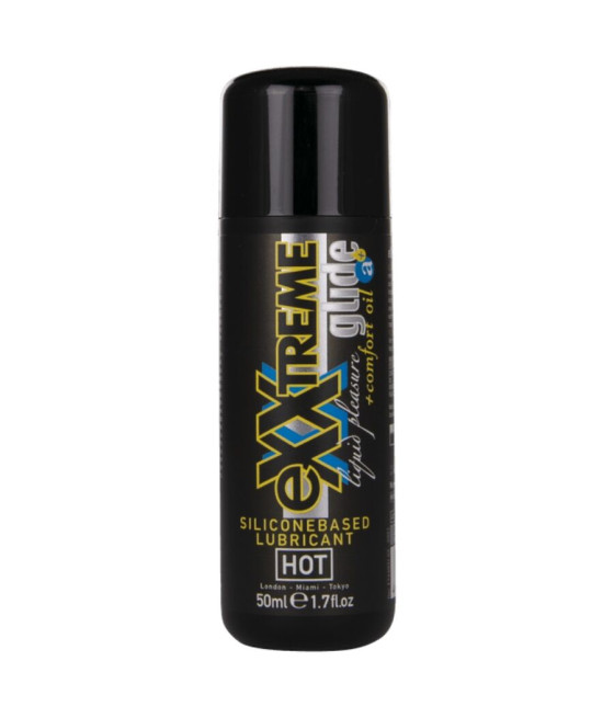 HOT - EXXTREME GLIDE LUBRIFICANTE À BASE DE SILICONE + ÓLEO CONFORTANTE A+ 50 ML