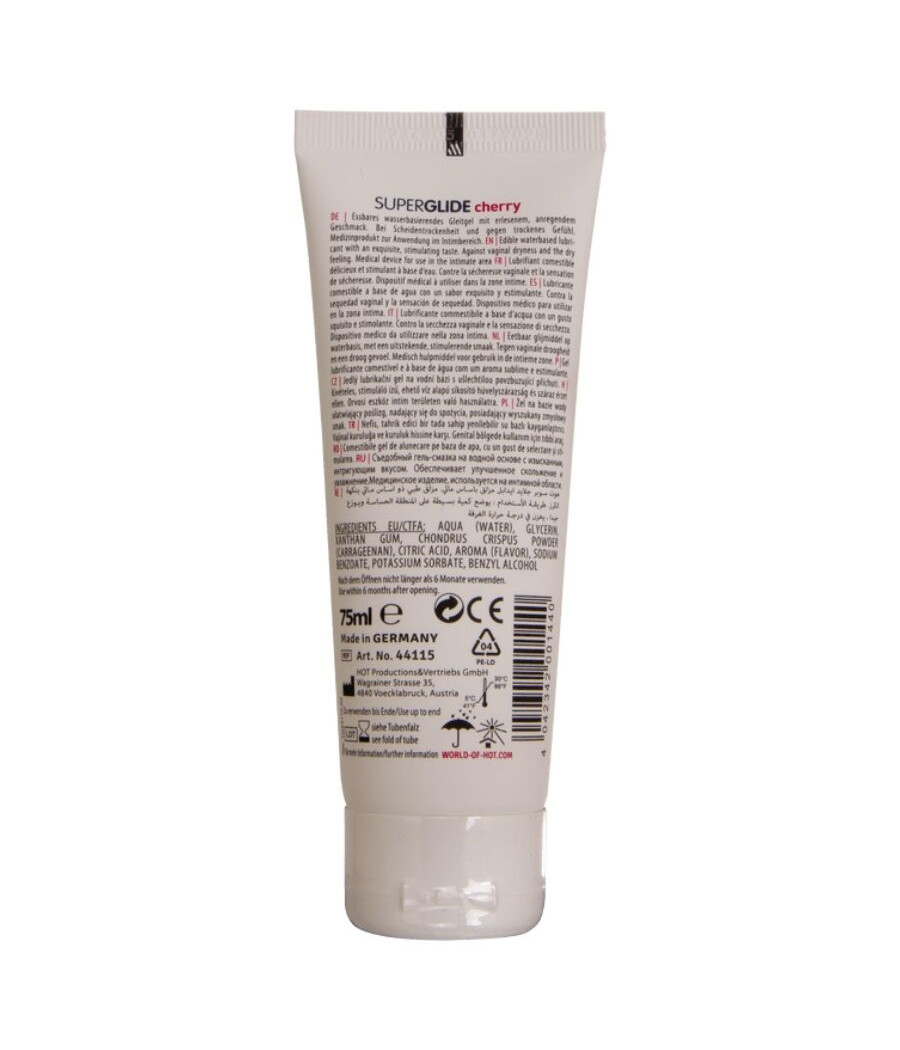 HOT - SUPERGLIDE LUBRICANTE COMESTIBLE BASE AGUA CEREZA 75 ML