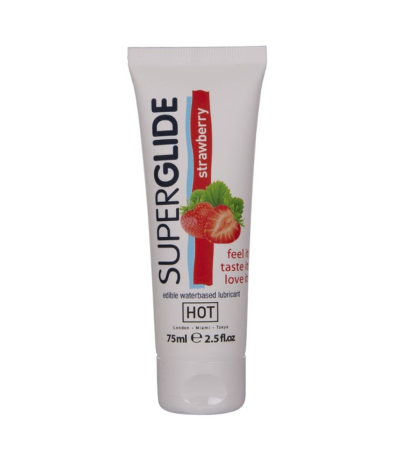 HOT - SUPERGLIDE ESSBARER GLEITMITTEL AUF WASSERBASIS ERDBEERE 75 ML