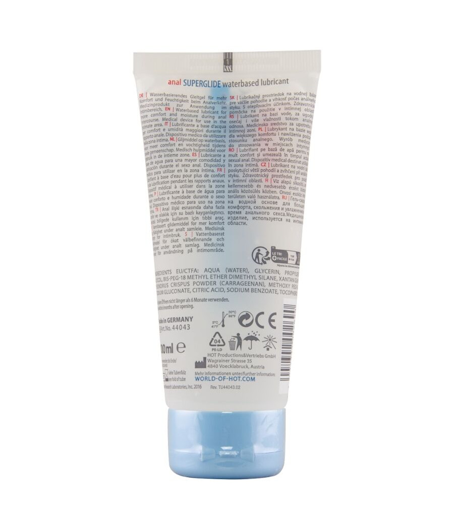HOT - ANAL SUPERGLIDE LIQUID PLEASURE LUBRIFICANTE A BASE D'ACQUA 100 ML
