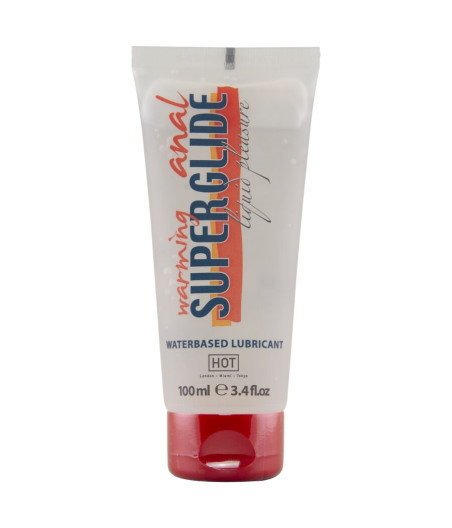 HOT - ANAL SUPERGLIDE LUBRIFICANTE AQUECEDOR LÍQUIDO À BASE DE ÁGUA 100 ML