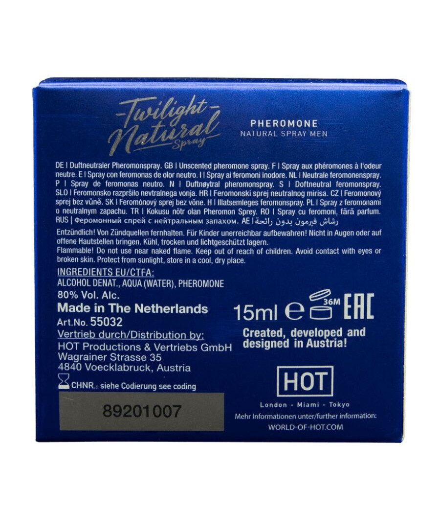HOT - FEROMÔNIO CREPÚSCULO NATURAL PARA HOMENS 15 ML