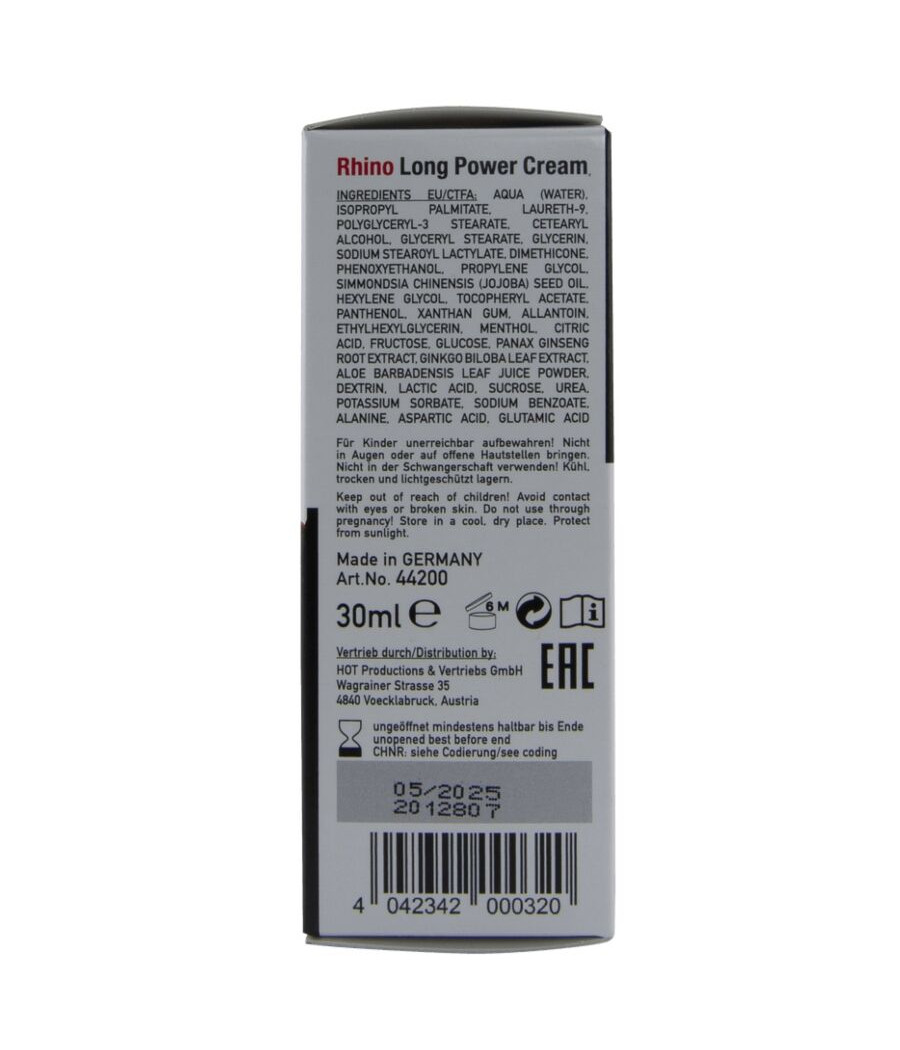 HOT - RHINO LONG POWER CREMA 30 ML