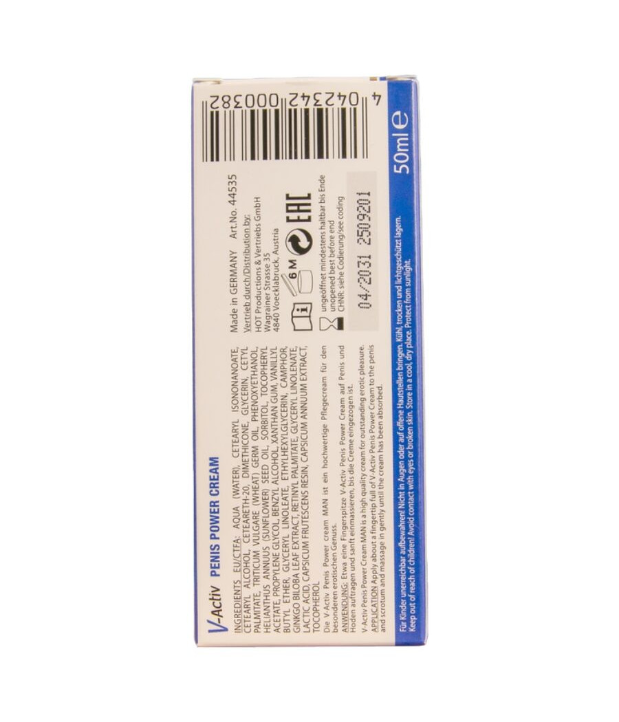 HOT - V-ACTIV PENIS POWER CREMA PARA HOMBRE 50 ML