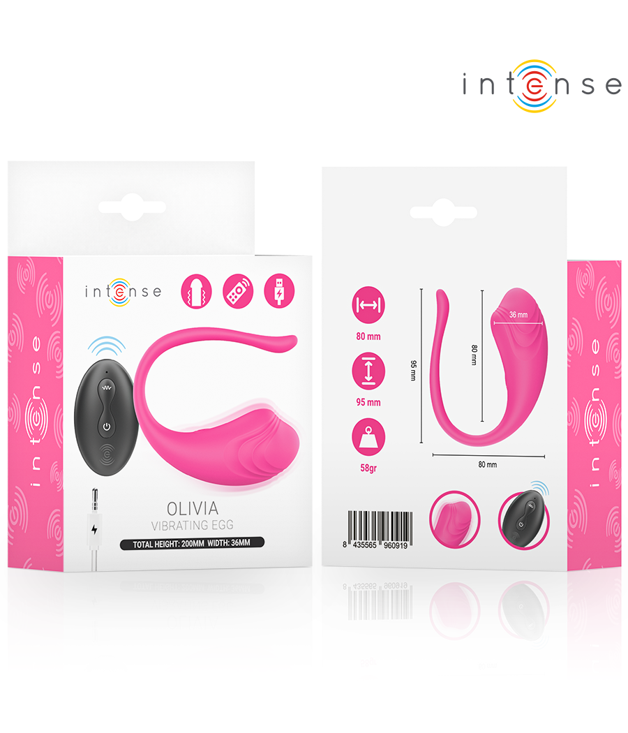 INTENSE - OVO VIBRATÓRIO ROSA OLIVIA COM CONTROLE REMOTO