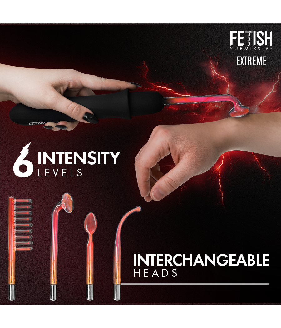 FETISH SUBMISSIVE - VIBRADOR WAND ELECTROESTIMULACIÓN ALTA FRECUENCIA