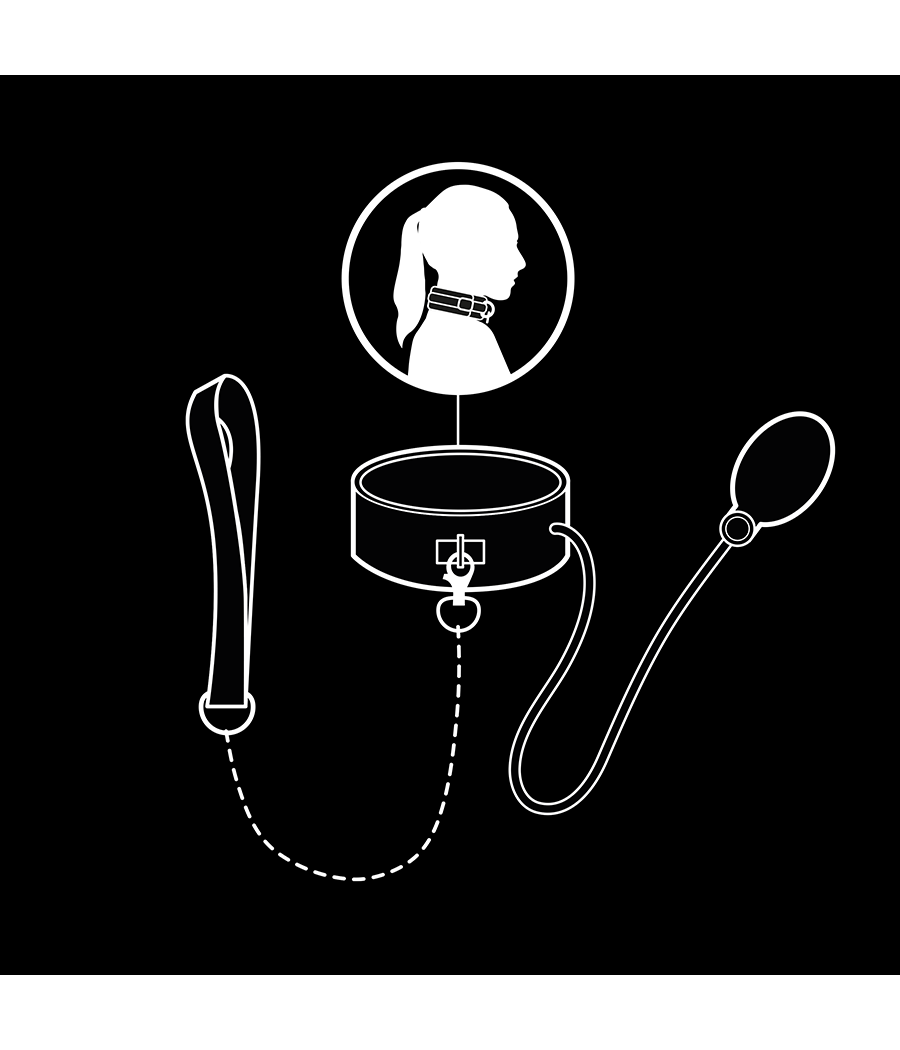 FETISH SUBMISSIVE BONDAGE - COLLIER D'ÉTRANGLEMENT GONFLABLE AVEC CHAÎNE