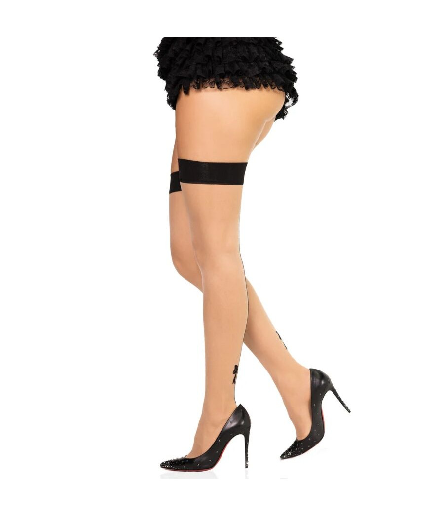 LEG AVENUE - 1963 CALZE CON RIGA POSTERIORE IN SPANDEX NERE - TAGLIA UNICA
