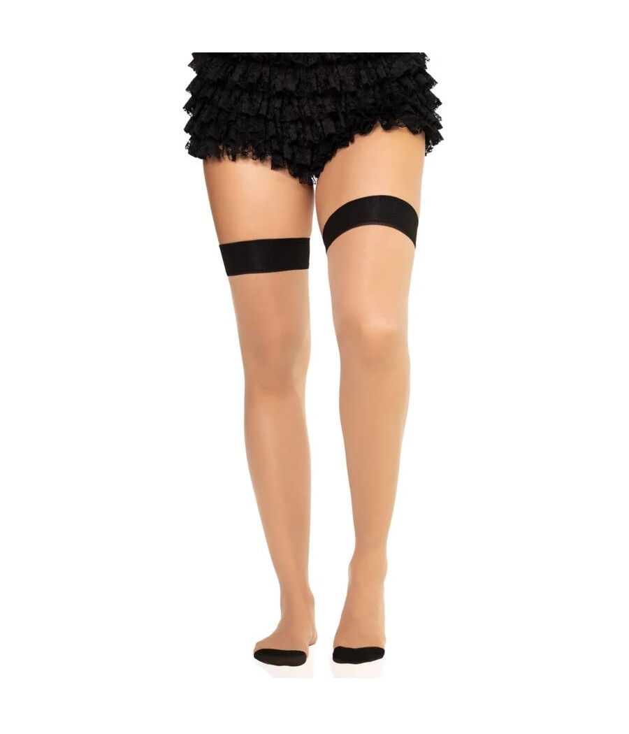 LEG AVENUE - 1963 BAS EN SPANDEX À COUTURE ARRIÈRE NOIRS - TAILLE UNIQUE