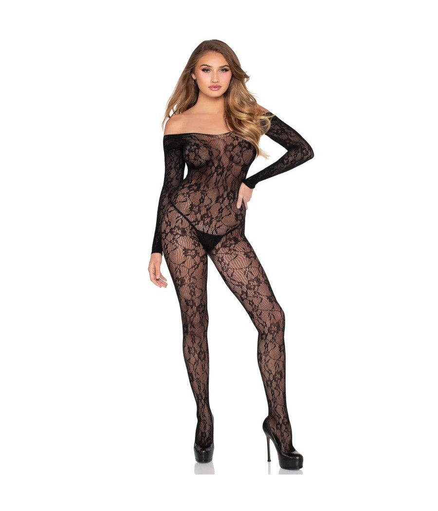 LEG AVENUE - 89366 BODY DE RENDA PRETO - TAMANHO ÚNICO