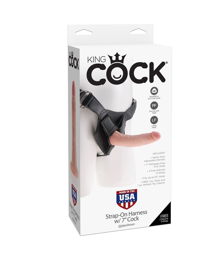 KING COCK - IMBRACATURA PER CAZZO KING CON PENE REALISTICO 17,8 CM