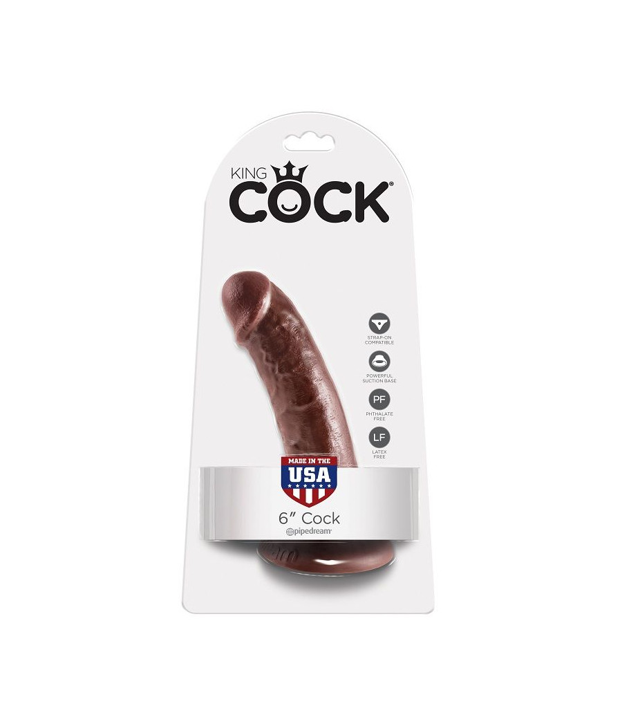 KING COCK - CAZZO MARRONE DA 6" 15,2 CM