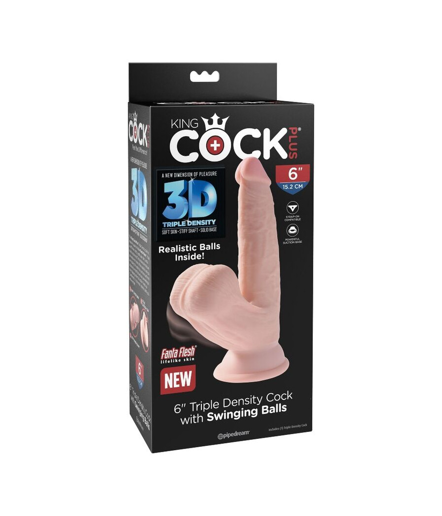 KING COCK - PLUS BOLAS DE BALANO DE DILDO 3D 12.7 CM