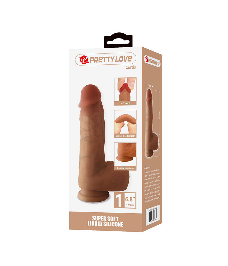 PRETTY LOVE - CURTIS DILDO REALISTA COM VENTOSA 17,3 CM -Ø- 4,2 CM
