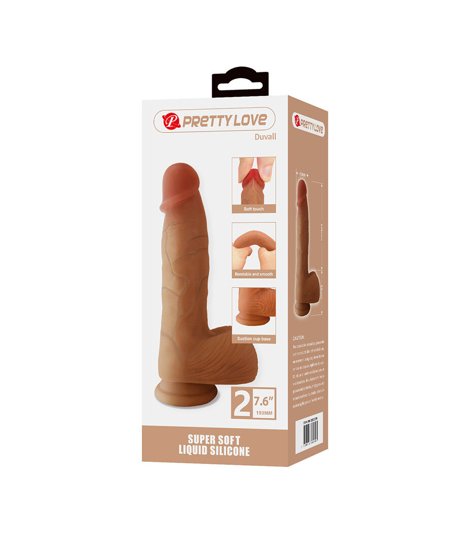 PRETTY LOVE - DUVALL DILDO REALÍSTICO CON VENTOSA 19.3 CM -Ø- 4.5 CM