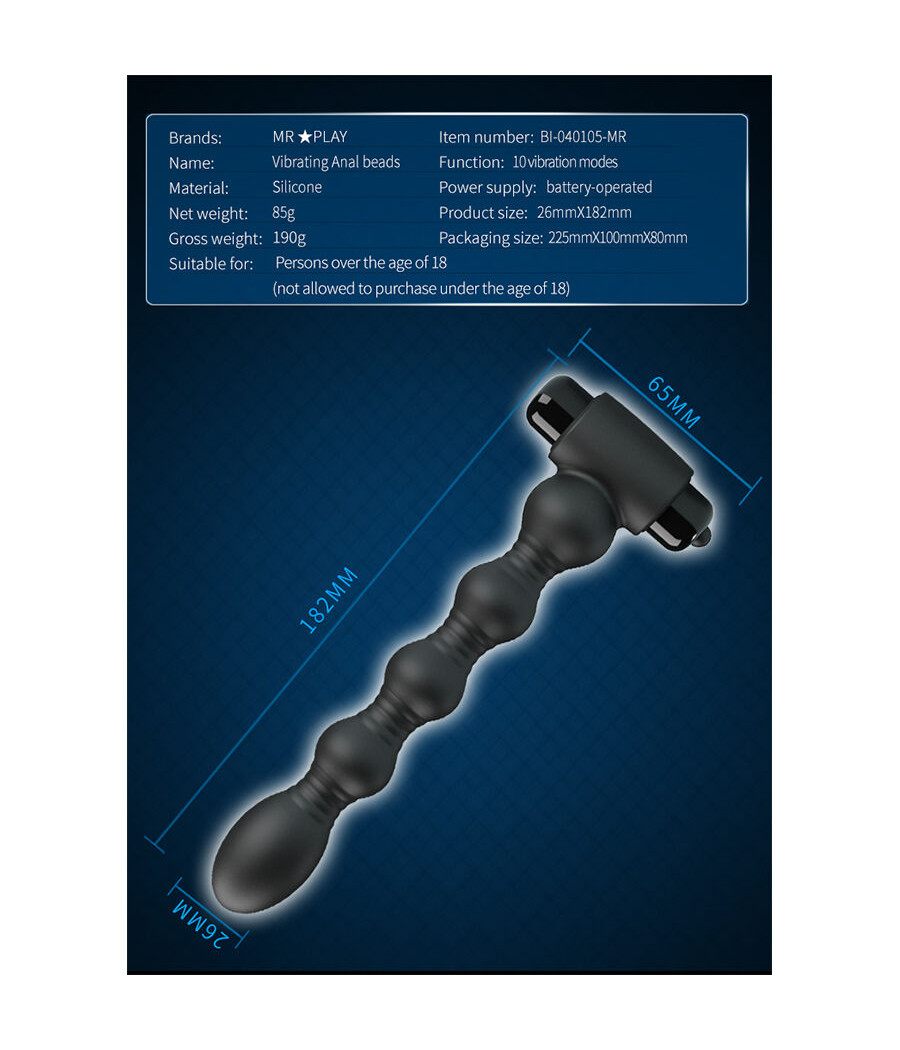 MR PLAY - MASSAGEADOR DE PLUG ANAL VIBRATÓRIO