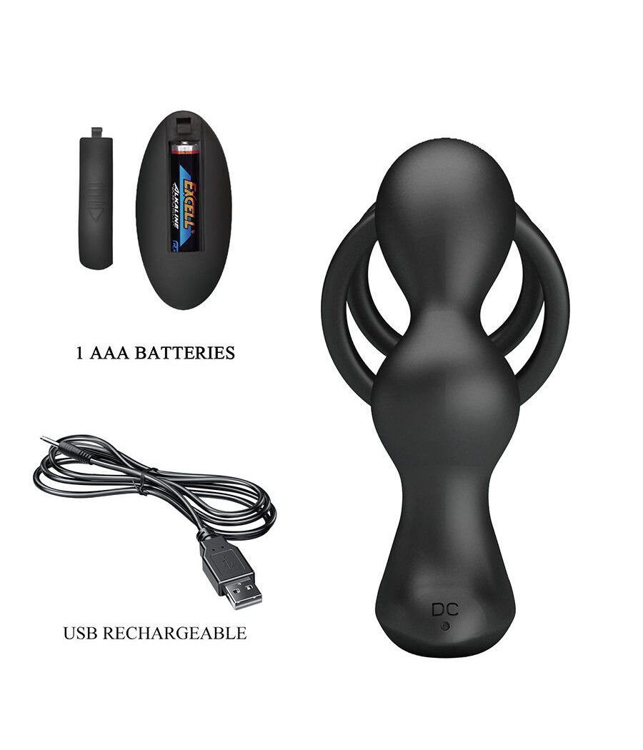 MR PLAY - VIBRATING ANAL PLUG WITH PENIS RING REMOTE CONTROL