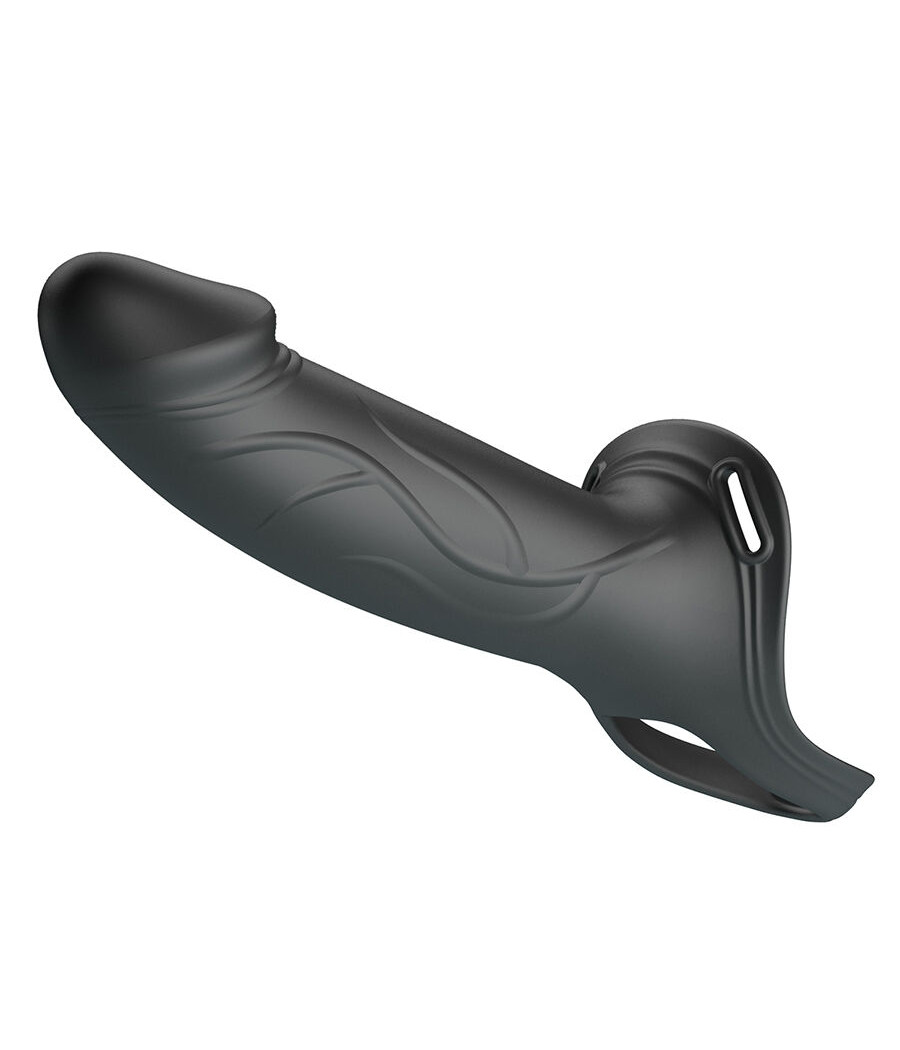 PRETTY LOVE - LANDON BLACK VIBRATING STRAP-ON