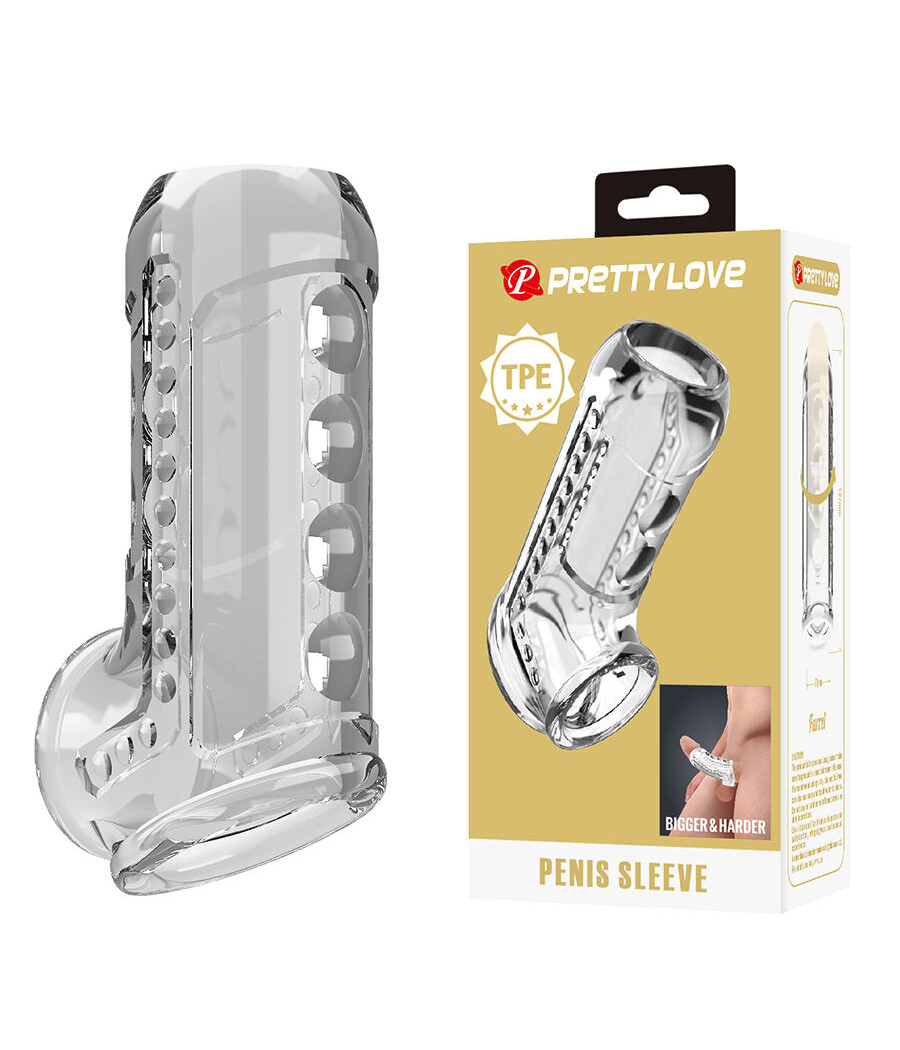 PRETTY LOVE - TRANSPARENT TEXTURED PENIS SHEATH