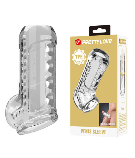 PRETTY LOVE - TRANSPARENTE, STRUKTURIERTE PENISHÜLLE