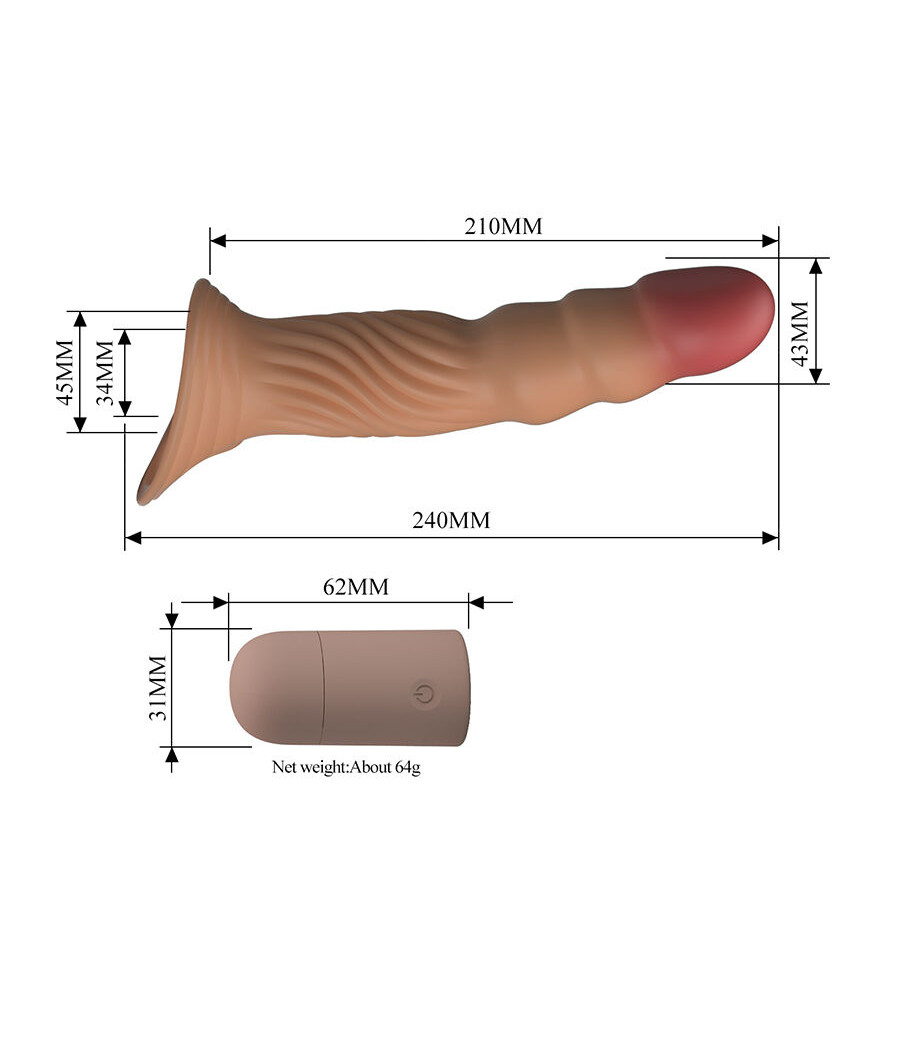 PRETTY LOVE - FUNDA PARA PENE TEXTURIZADA CON VIBRACIÓN Y CONTROL REMOTO