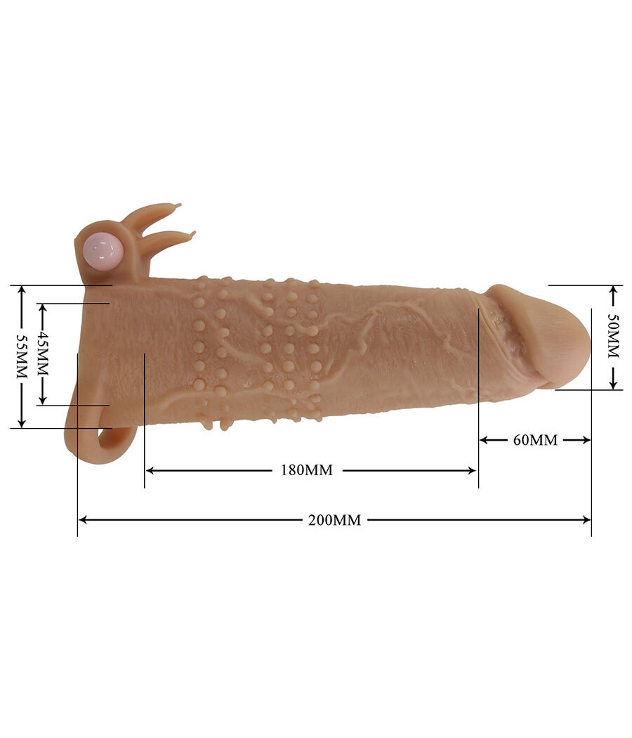 PRETTY LOVE - QUILLON FUNDA PARA PENE CON ESTIMULADOR DE CLÍTORIS Y VIBRACIÓN