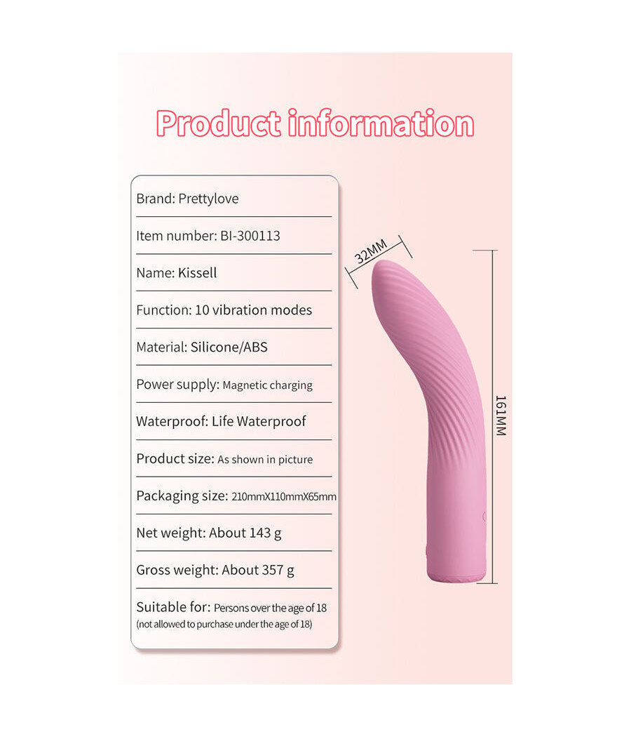 PRETTY LOVE - KISELL G-SPOT PINK VIBRATOR