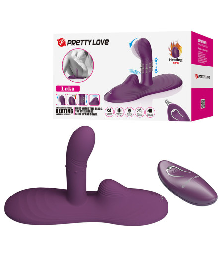 PRETTY LOVE - LUKA SIT-DOWN VIBRATOR WITH HEAT EFFECT AND REMOTE CONTROL